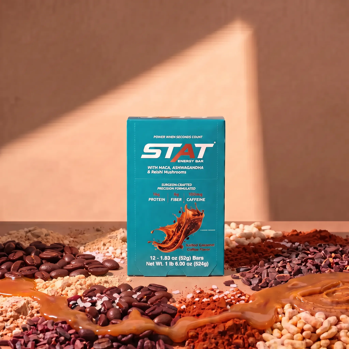 Salted Caramel Coffee flavor available in your custom STAT Bar bundle