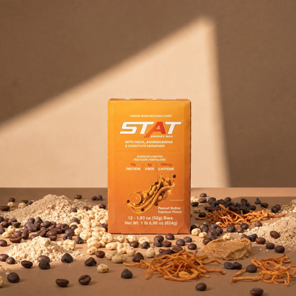 Peanut Butter Espresso flavor available in your custom STAT Bar bundle
