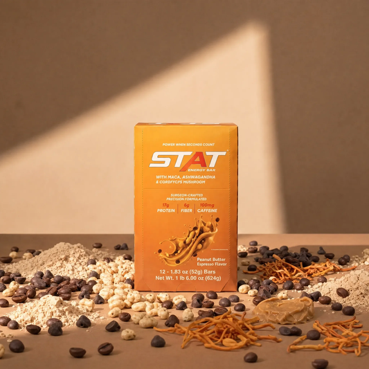 Peanut Butter Espresso flavor available in your custom STAT Bar bundle